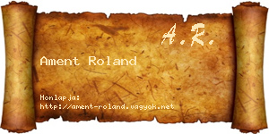 Ament Roland névjegykártya